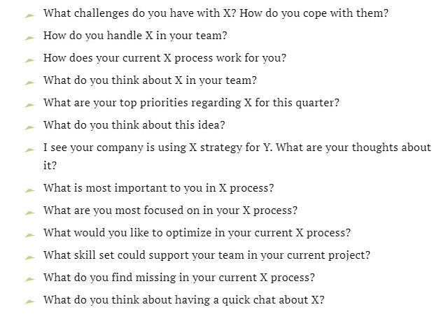 open-ended questions examples in cold outreach approach