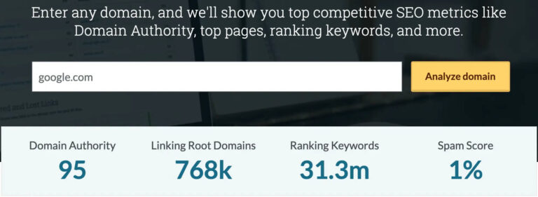 domain authority checker using moz